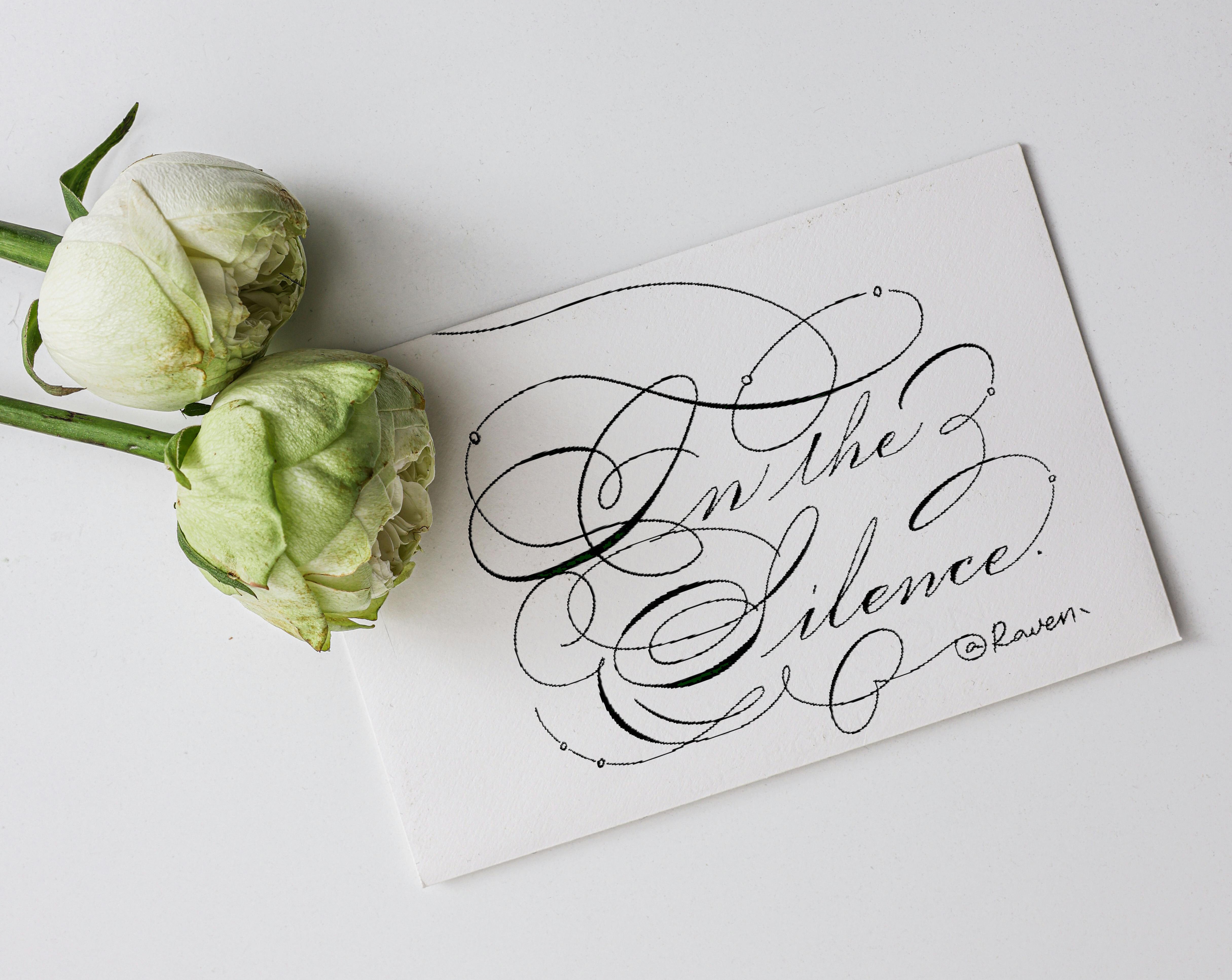 Floral calligraphy study